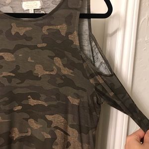 Camo long sleeve shirt with cut outs.